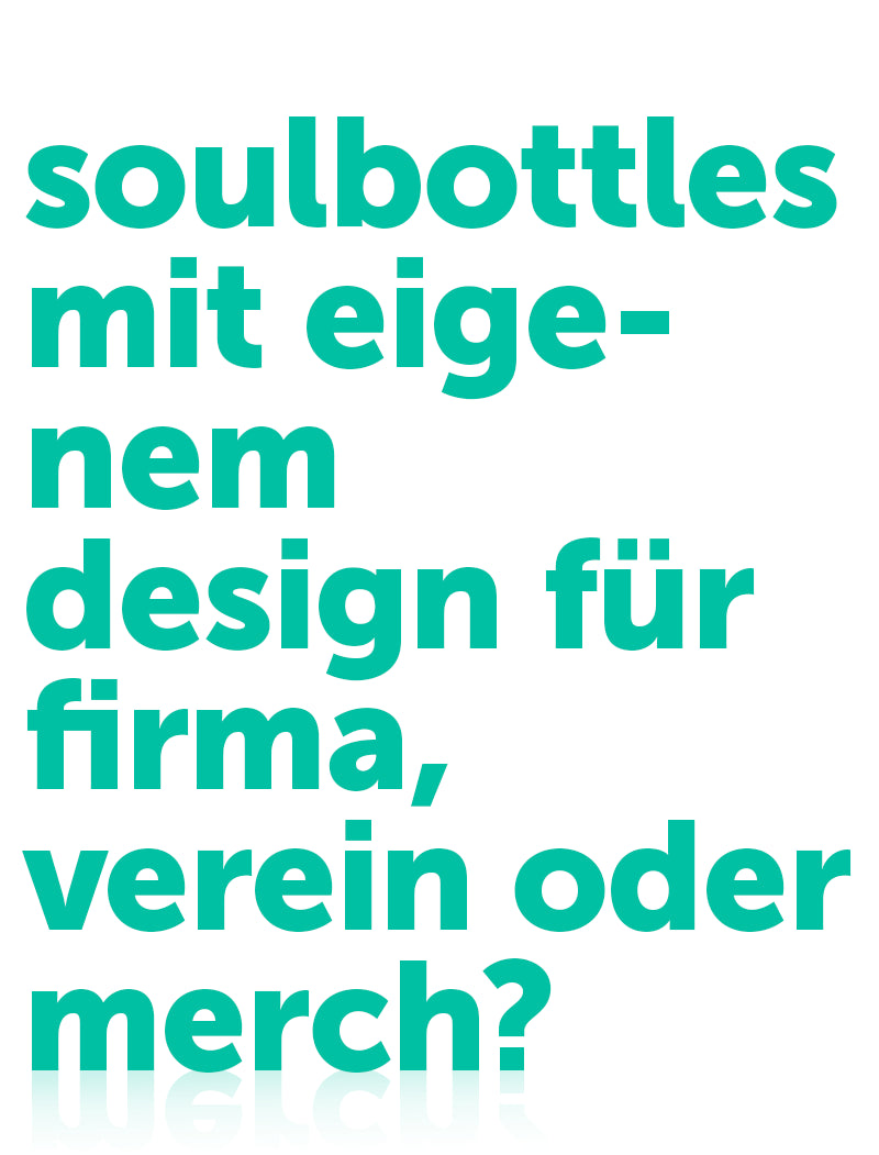 Banner mit Werbung für gebrandete soulbottles